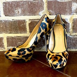 Jessica Simpson leopard heels. Worn once.
